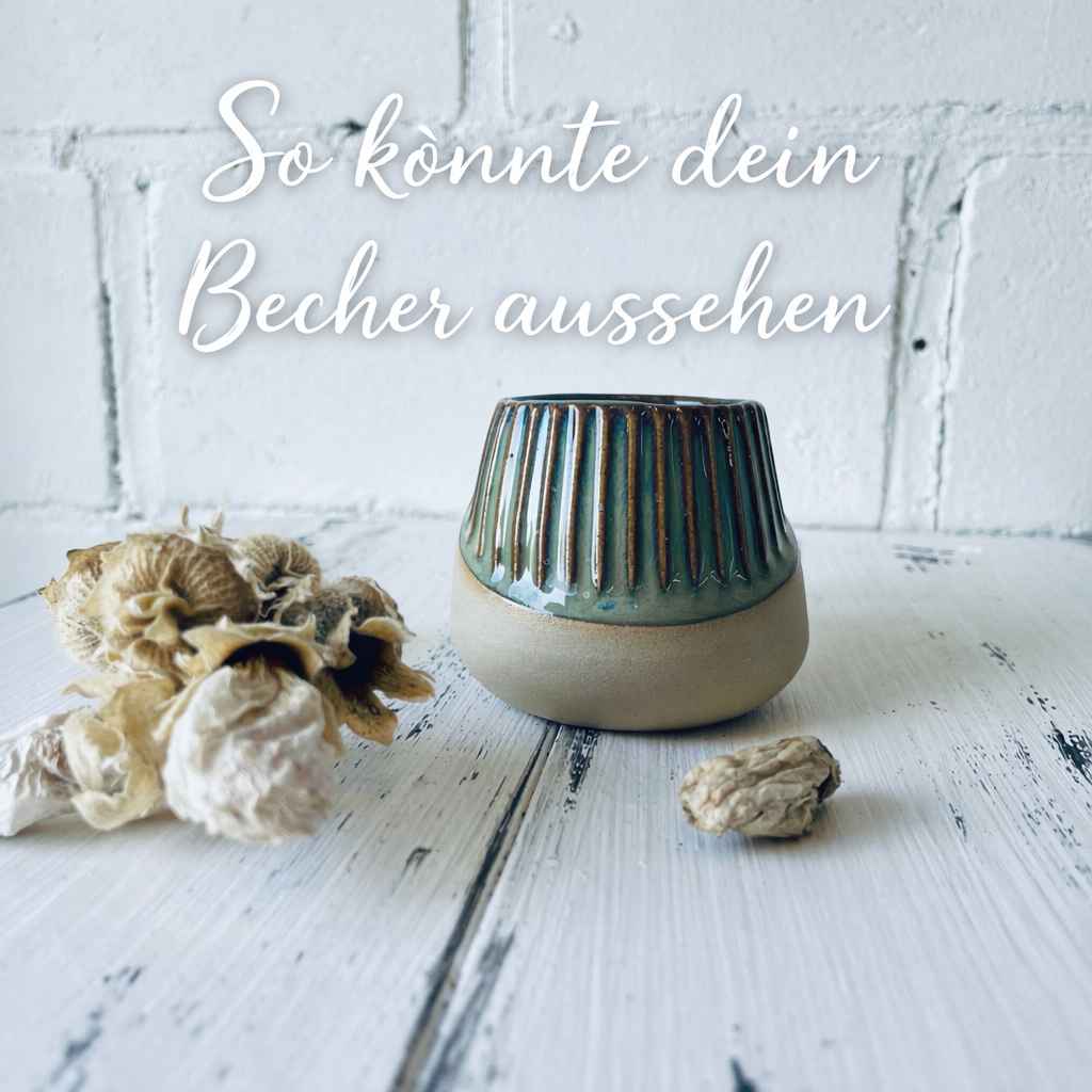 Espressobecher – Keramikrohling (weißer Ton mit Spots)