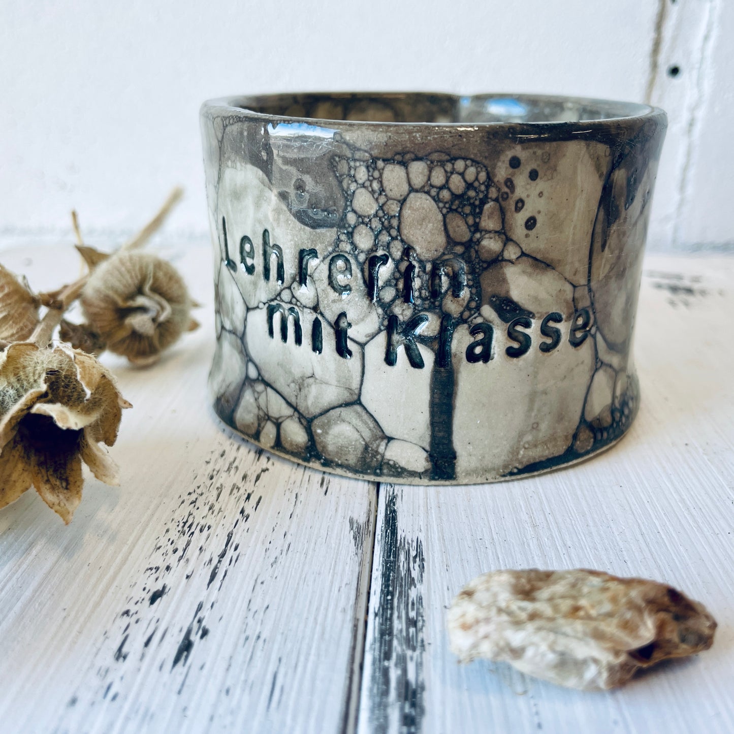 Kerzenbecher „Lehrerin mit Klasse“ – handgemacht & besonders