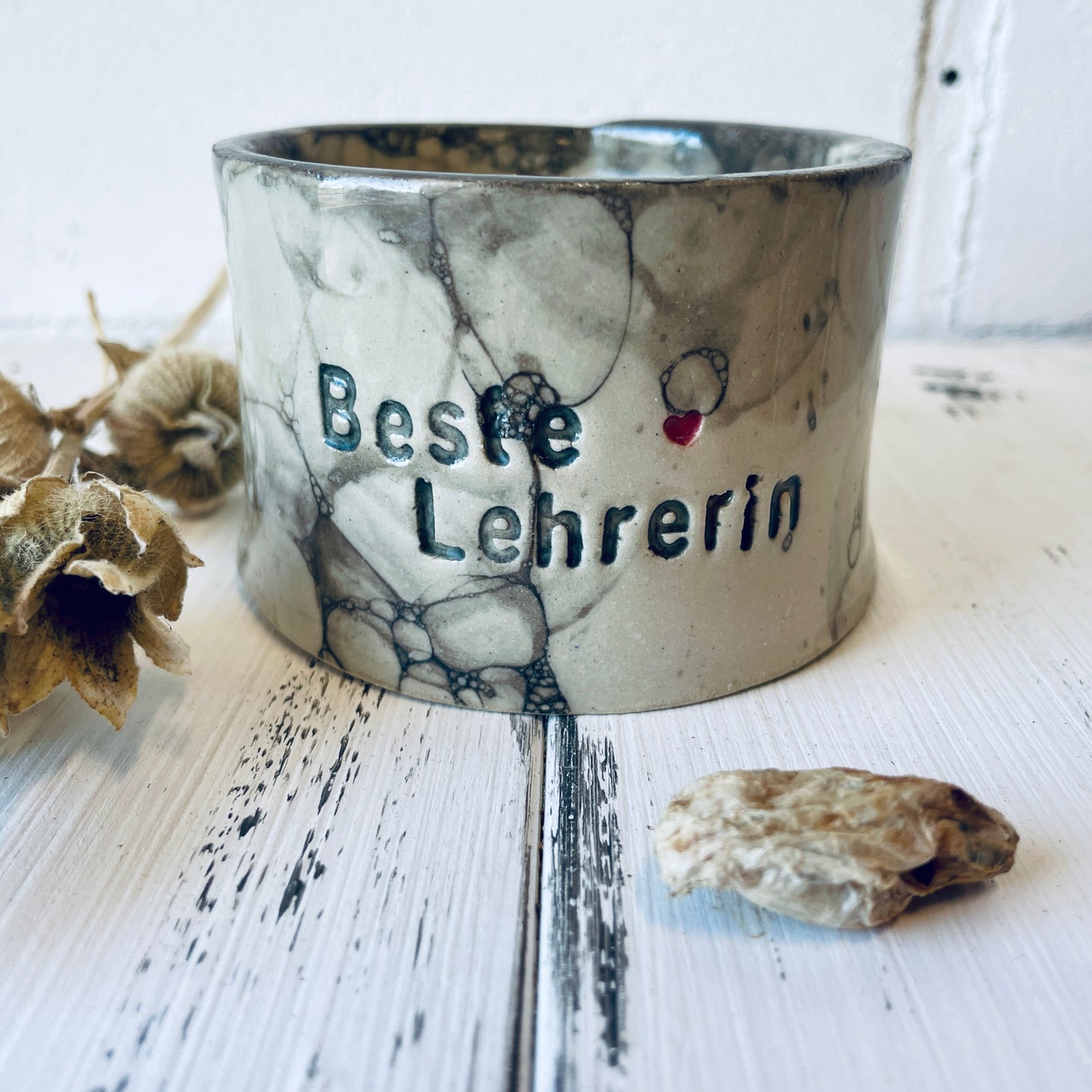 Kerzenbecher „Beste Lehrerin“ – handgemachtes Dankeschön