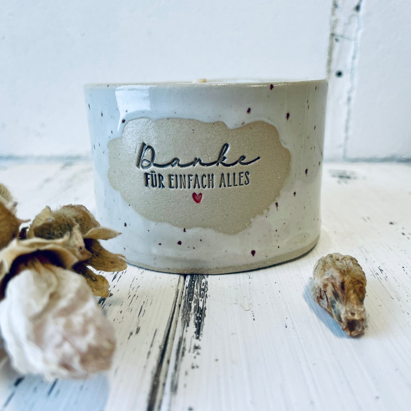 Handgemachte Kerzenkeramik mit Baumwolldocht , Bienenwachskerze