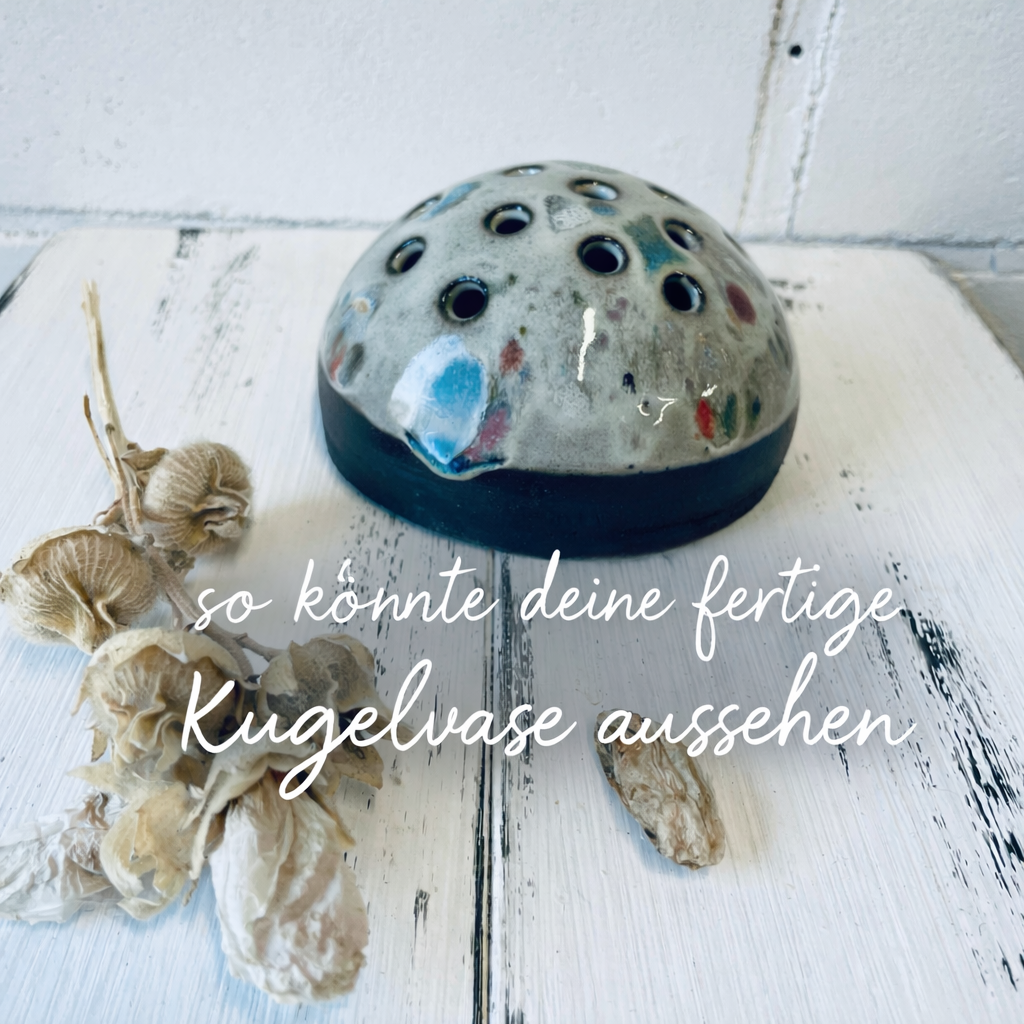 Große schwarze Kugelvase / Blumenretter — Rohling