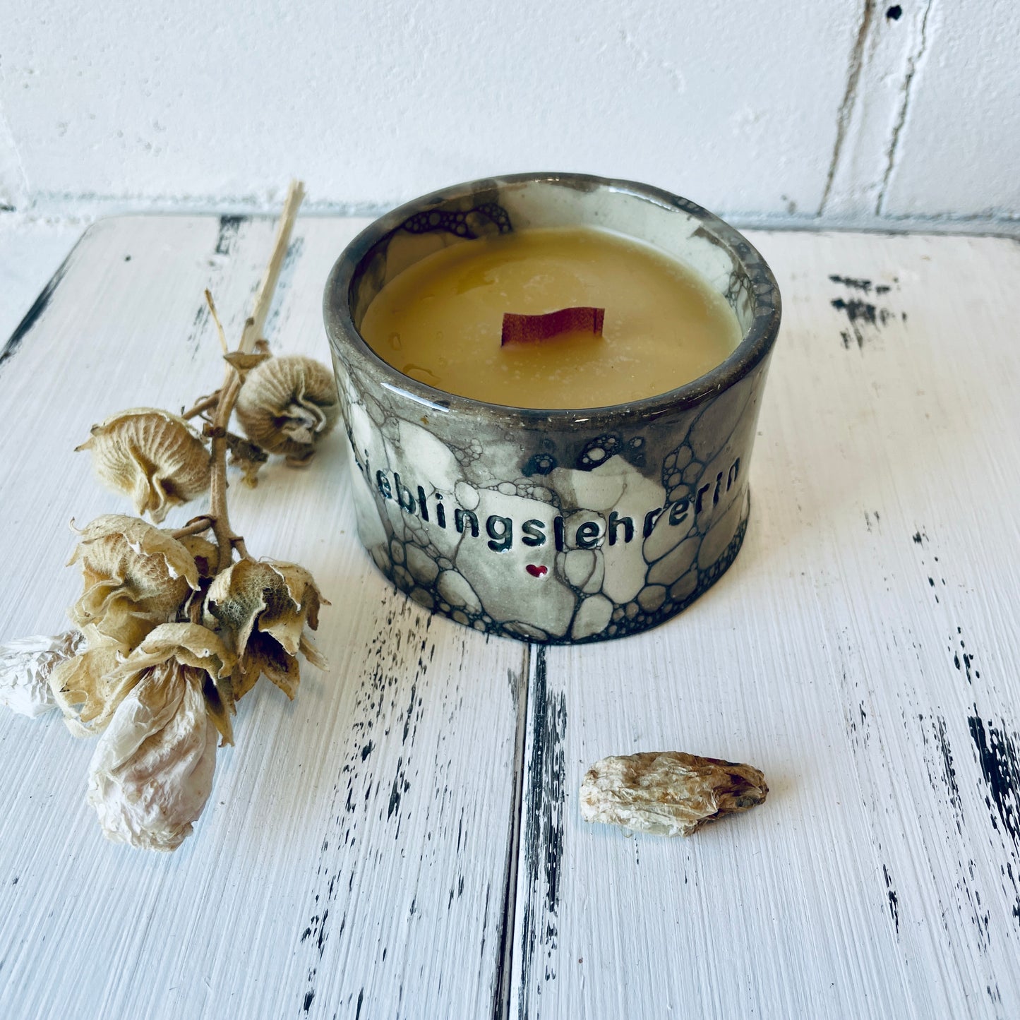 Kerzenbecher „Lieblingslehrerin“ – handgemachtes Dankeschön