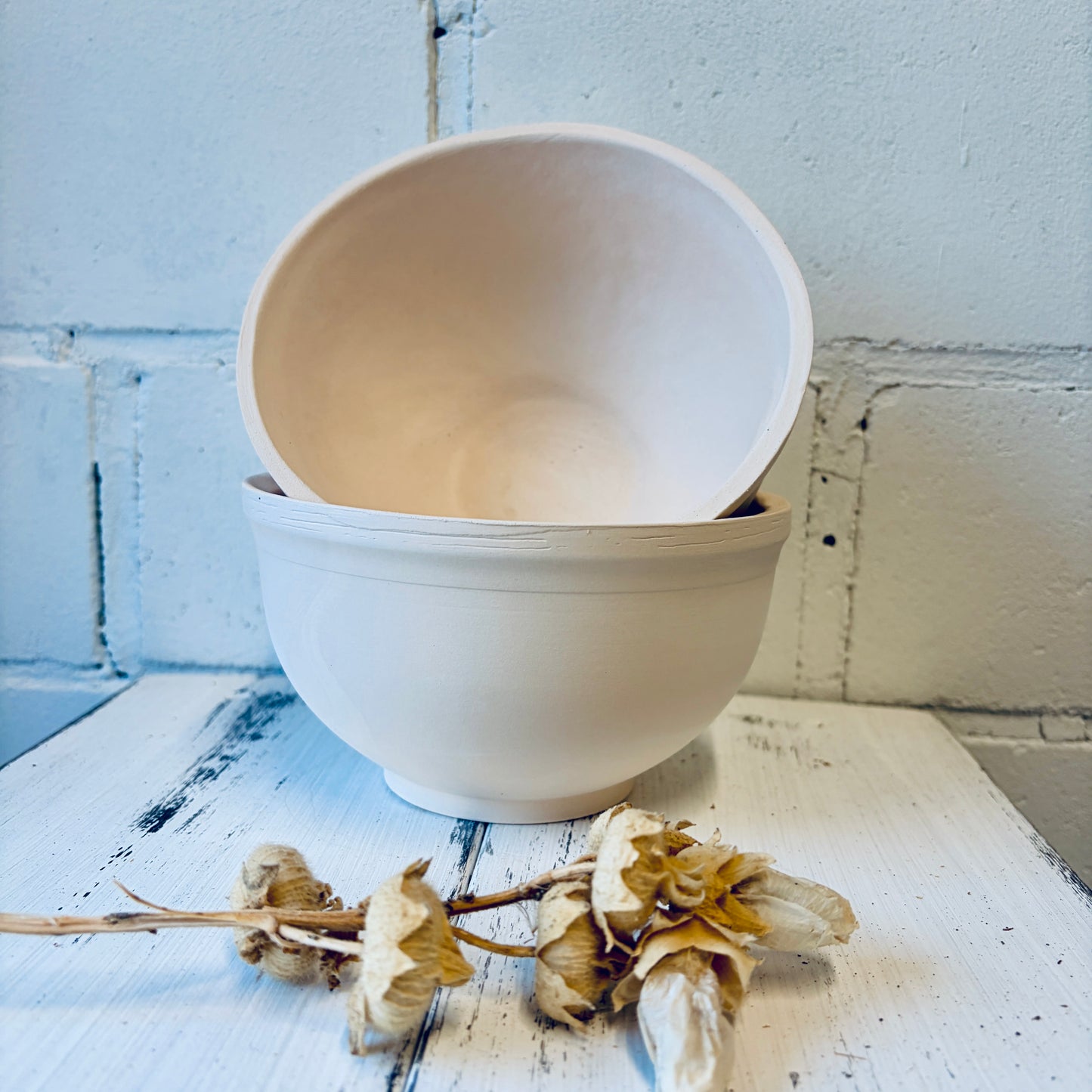 Weiße Bowl-Rohling zum Keramikmalen – ca. 300 ml