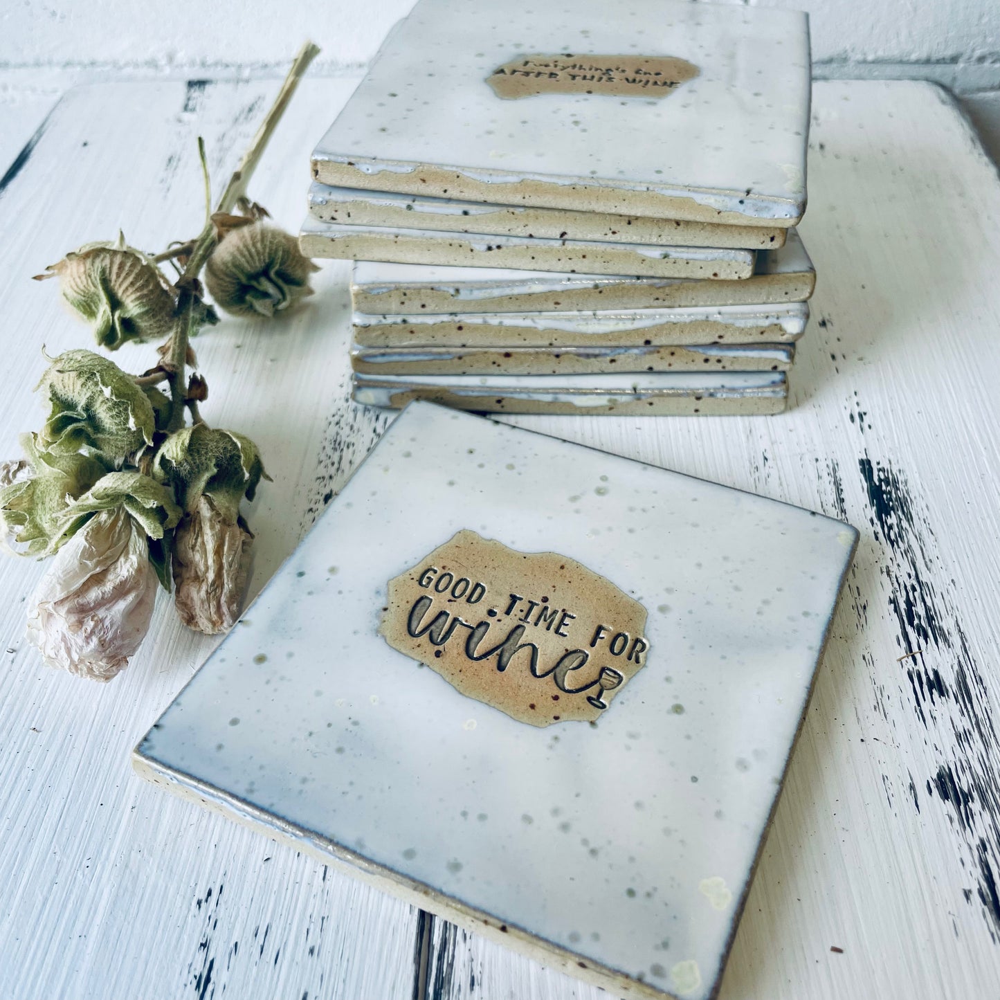 Handgemachte Keramik-Untersetzer mit witzigen Sprüchen – perfekt für Lillet, Aperol, Gin, Bier & Wein, Mädels-Abend