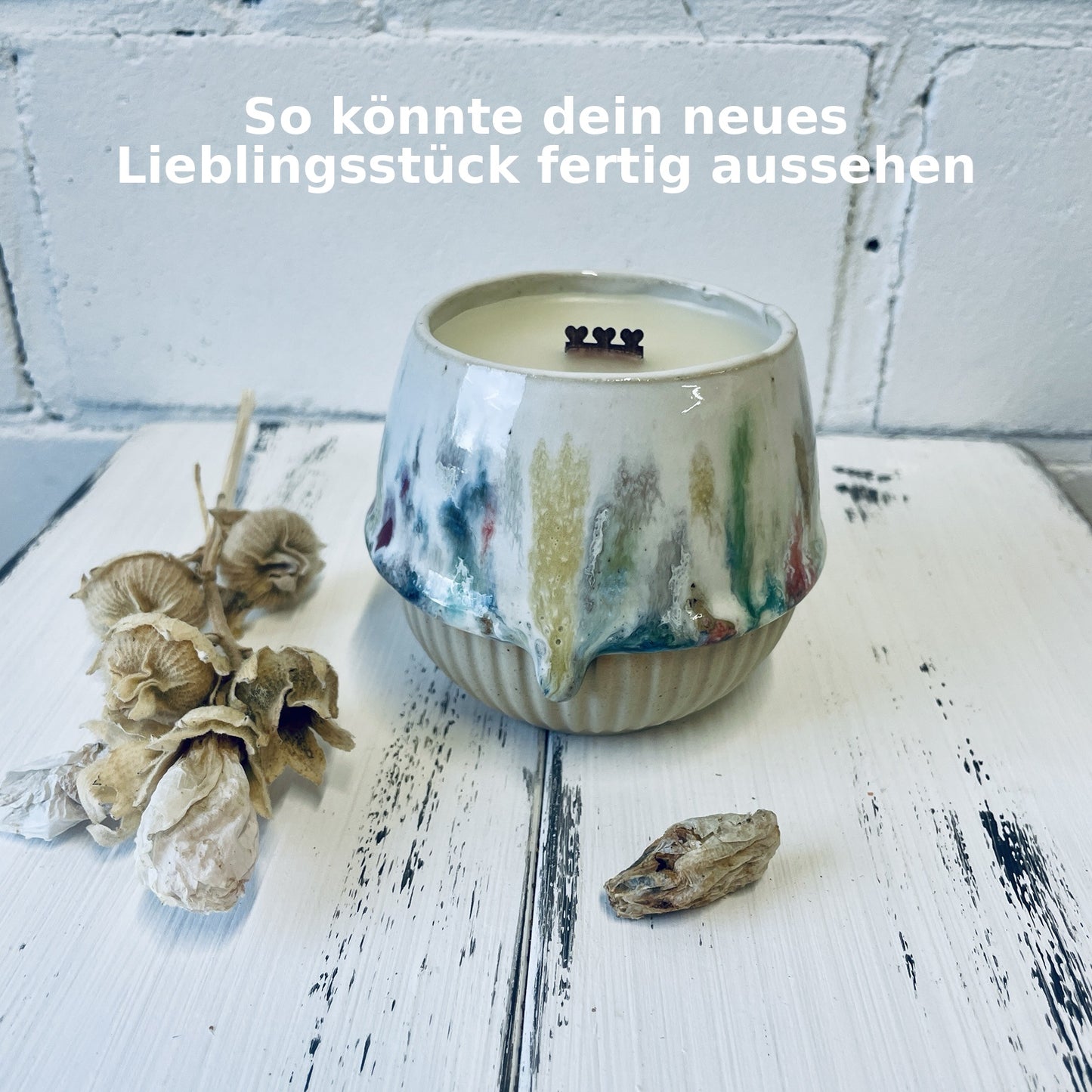 Kleiner weißer Becher mit Strukturmuster — ca. 250 ml