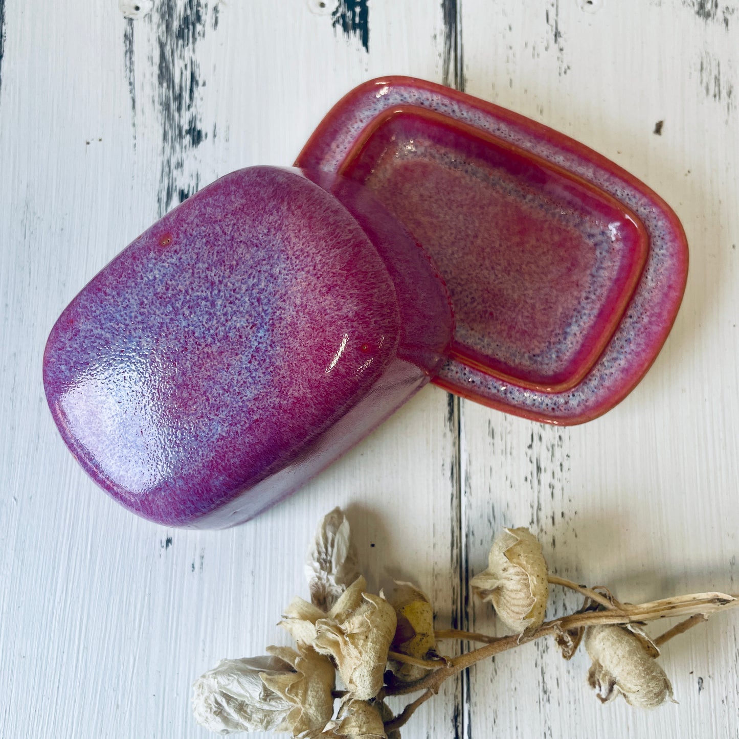 Butterdose für ½ Stück Butter – handgemachte Keramik
