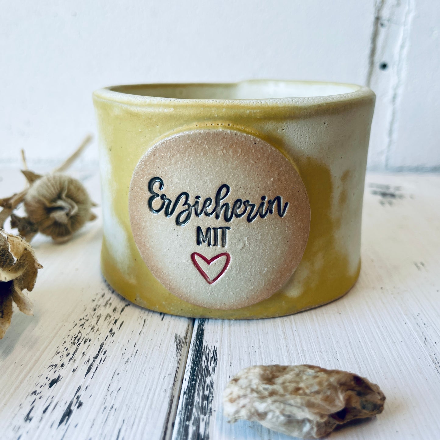 Kerzenbecher „Erzieherin mit Herz“ – handgemachtes Dankeschön