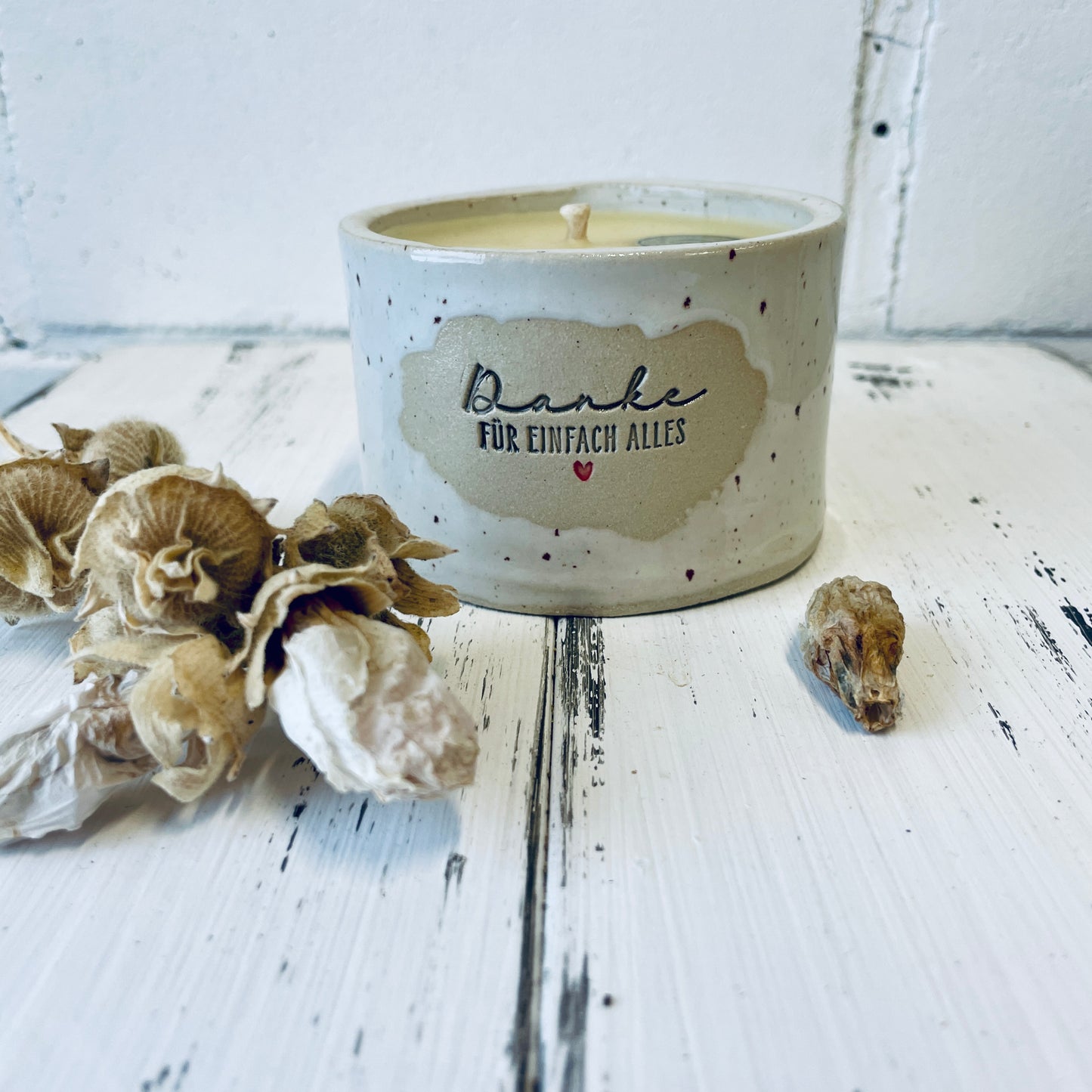 Handgemachte Kerzenkeramik mit Baumwolldocht , Bienenwachskerze