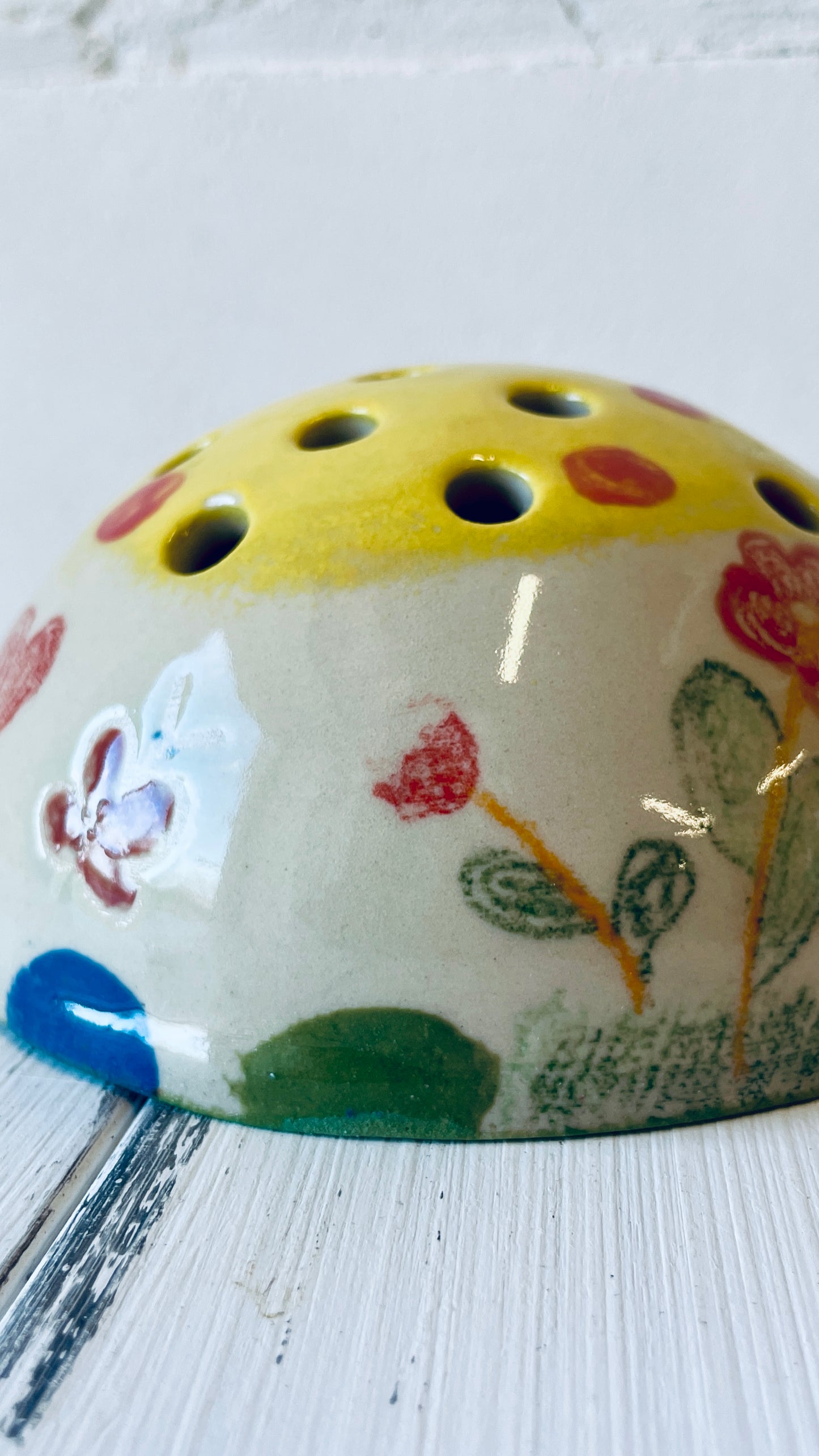 Große weiße Kugelvase / Blumenretter — Rohling