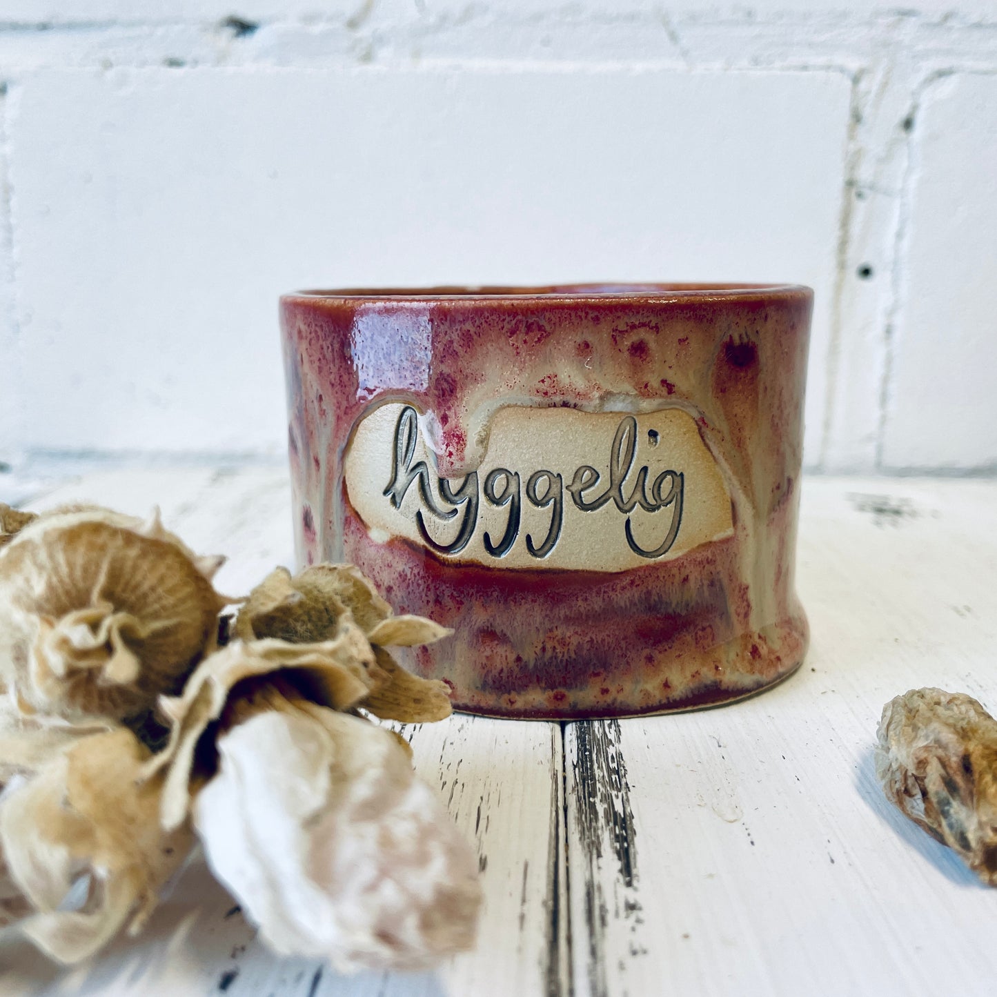 Handgemachte Kerzenkeramik mit Baumwolldocht, Bienenwachskerze