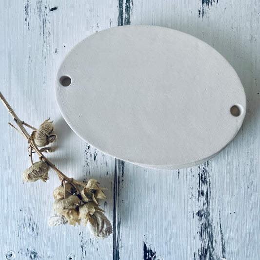 Großes Türschild Rohling oval – zum Bemalen | 20 cm × 15,5 cm