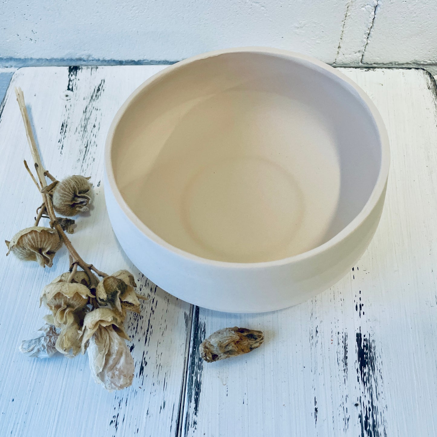 Dip-Schale / Bowl – Keramikrohling (weißer Ton)