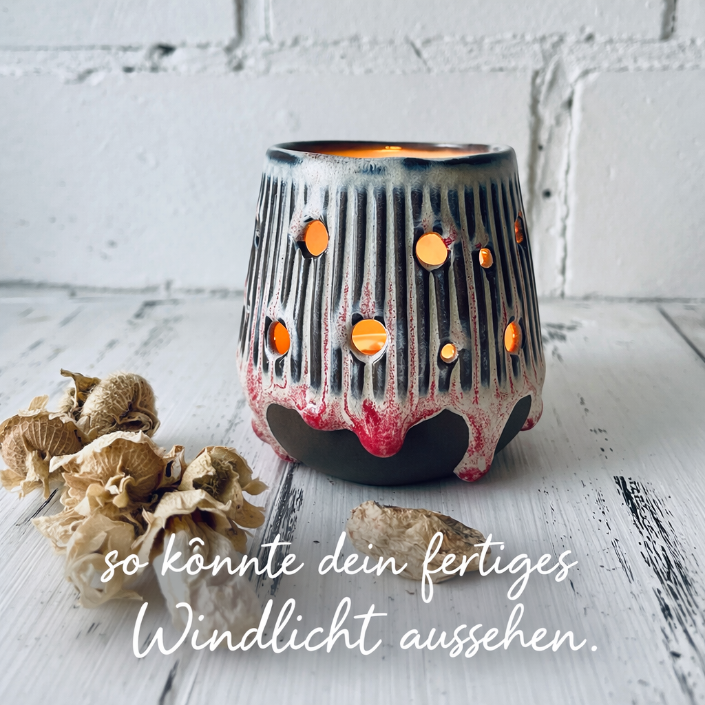 Graues Windlicht-Rohling zum Bemalen