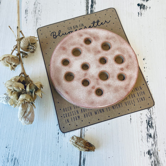 Großer Blumenretter aus Keramik – handgemachte Blumensteckhilfe – Blumendeckel für Vasen & Gläser – nachhaltige Geschenkidee, Floristik-Tool