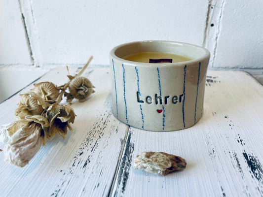 Kerzenbecher „Lehrer“ – handgemacht mit Herz