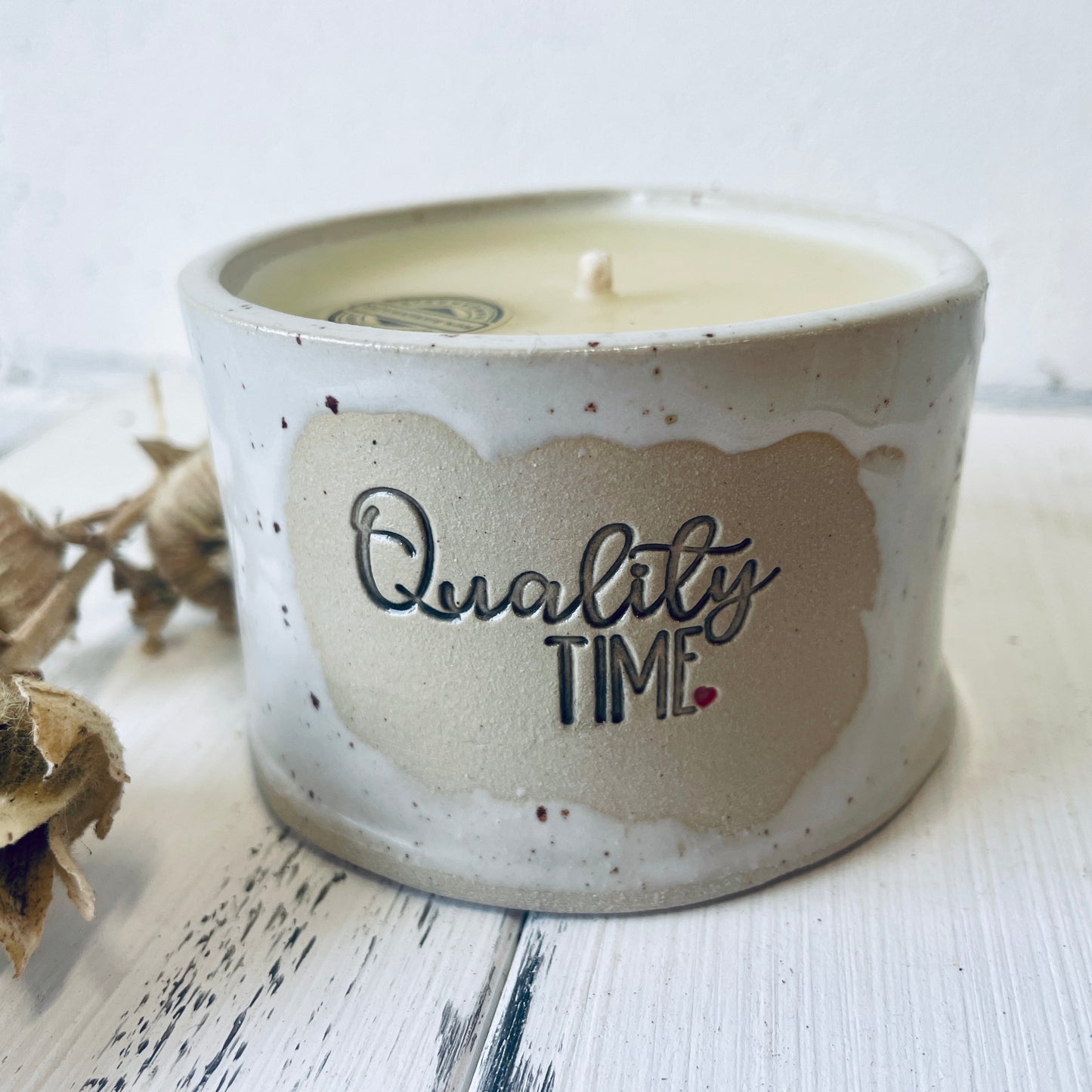 Kerzenbecher „Quality Time“, Baumwolldocht