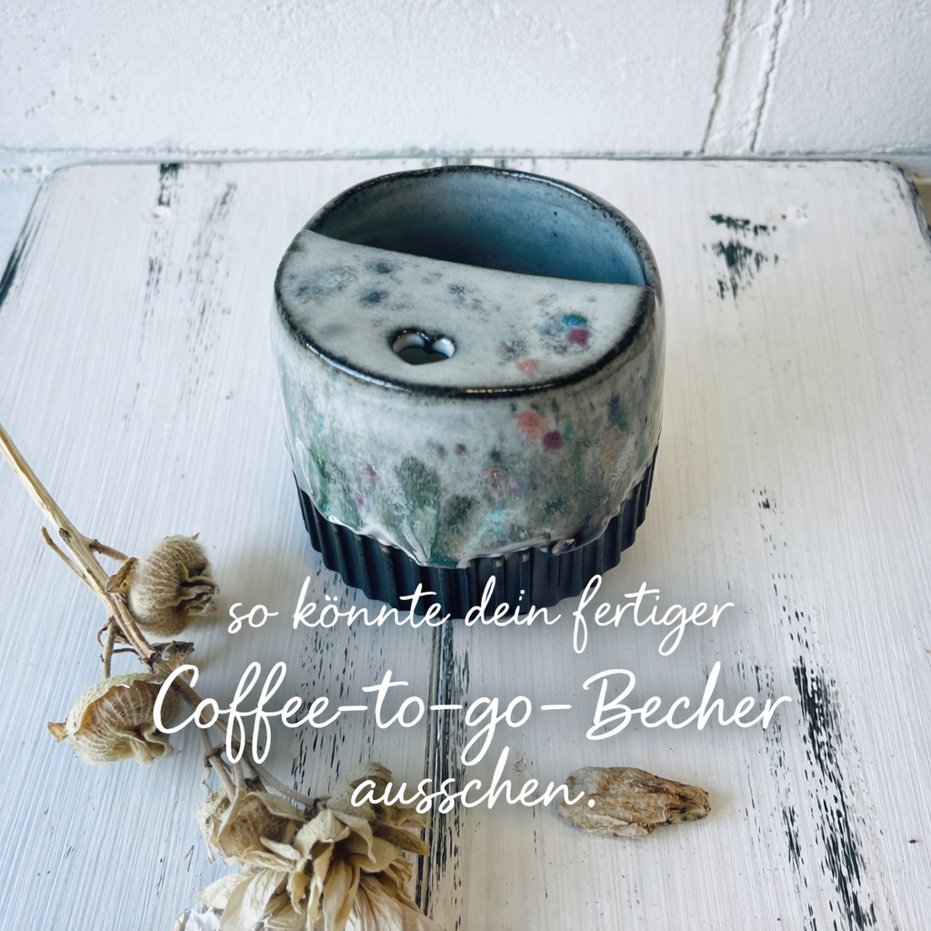 schwarzer Coffee-to-go-Becher — Rohling, ca. 250 ml