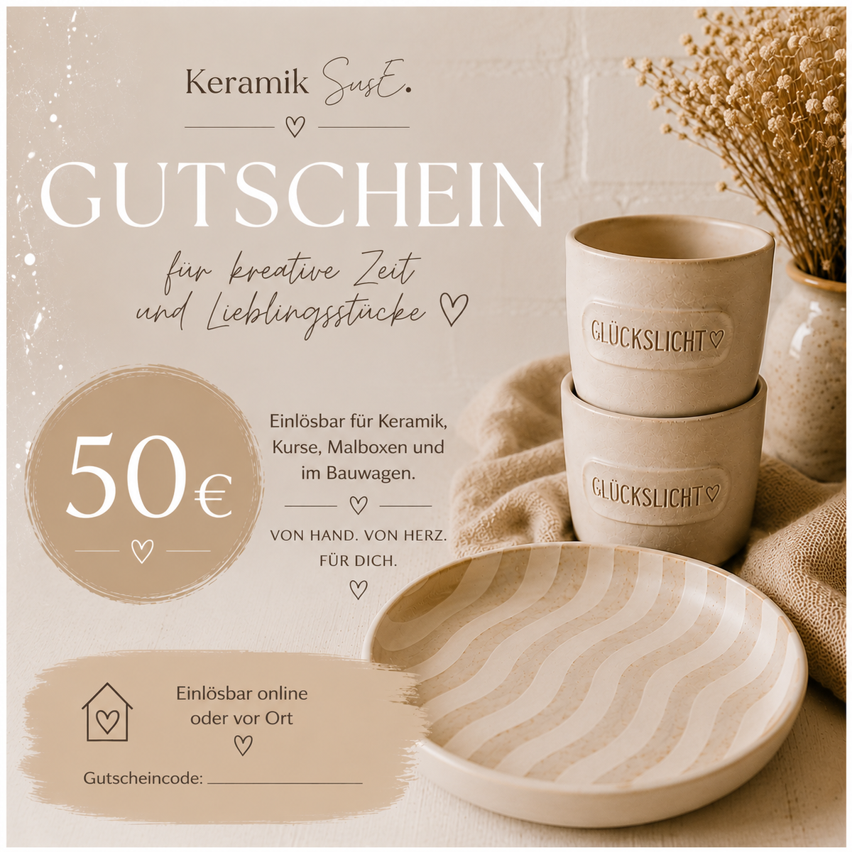Keramik SusE. Gutschein
