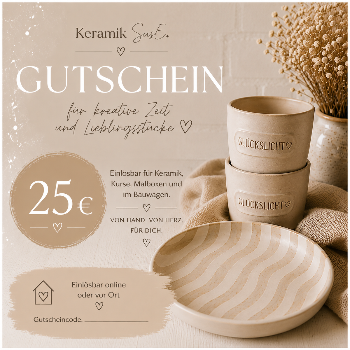 Keramik SusE. Gutschein