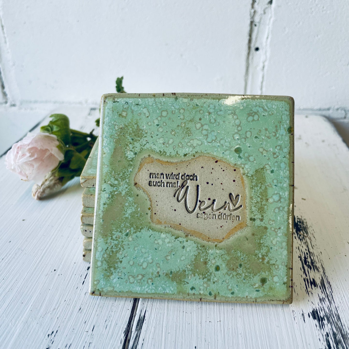 Handgemachte Keramik-Untersetzer mit witzigen Sprüchen – perfekt für Lillet, Aperol, Gin, Bier & Wein, Mädels-Abend