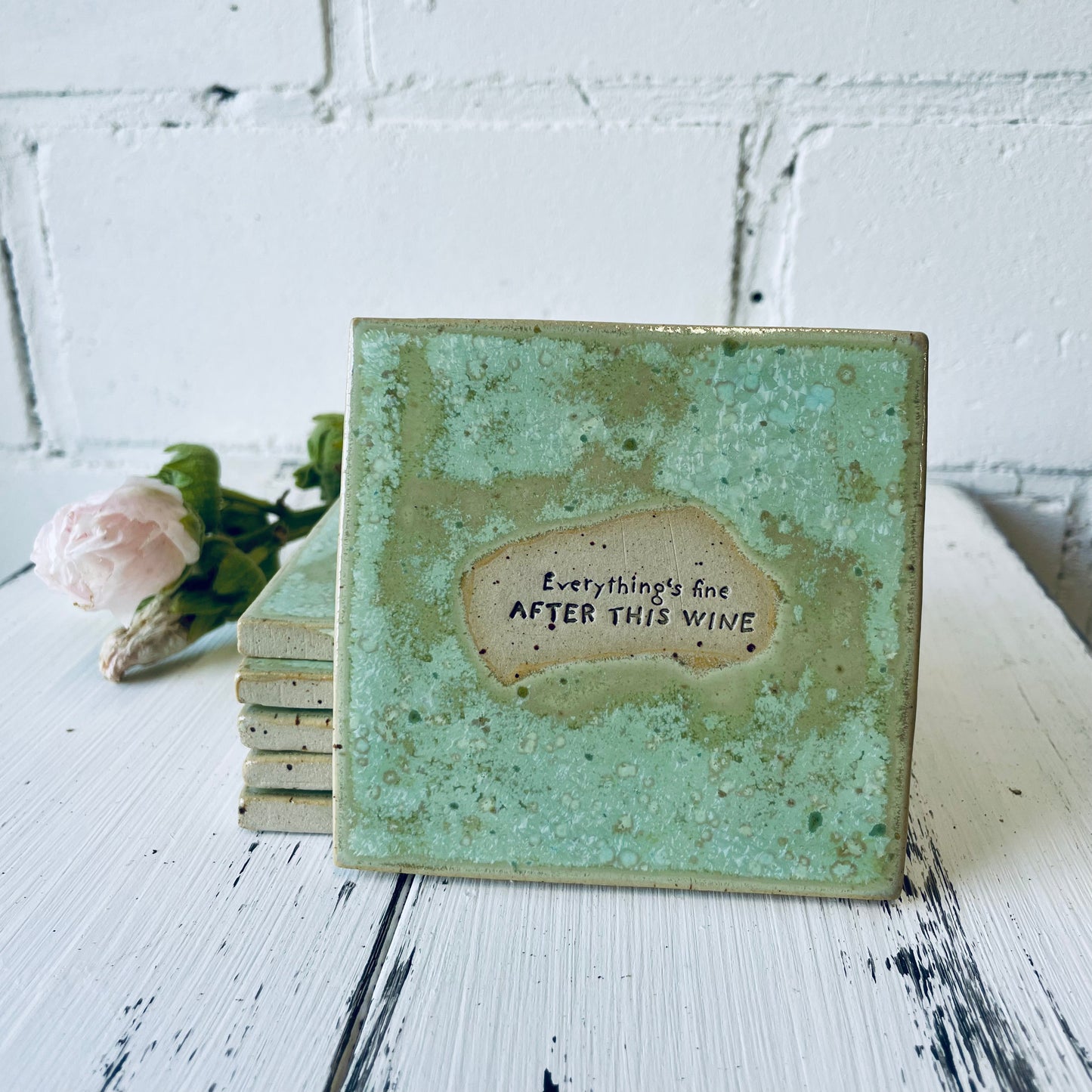 Handgemachte Keramik-Untersetzer mit witzigen Sprüchen – perfekt für Lillet, Aperol, Gin, Bier & Wein, Mädels-Abend