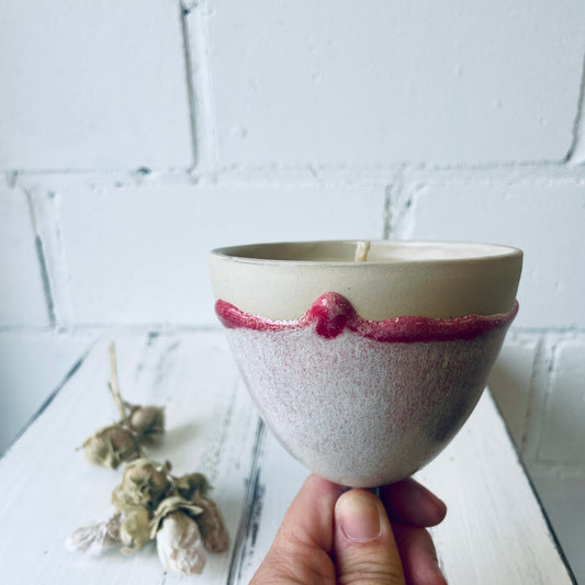 Gartenfackel aus Keramik – handgemacht & mit Bienenwachs gefüllt