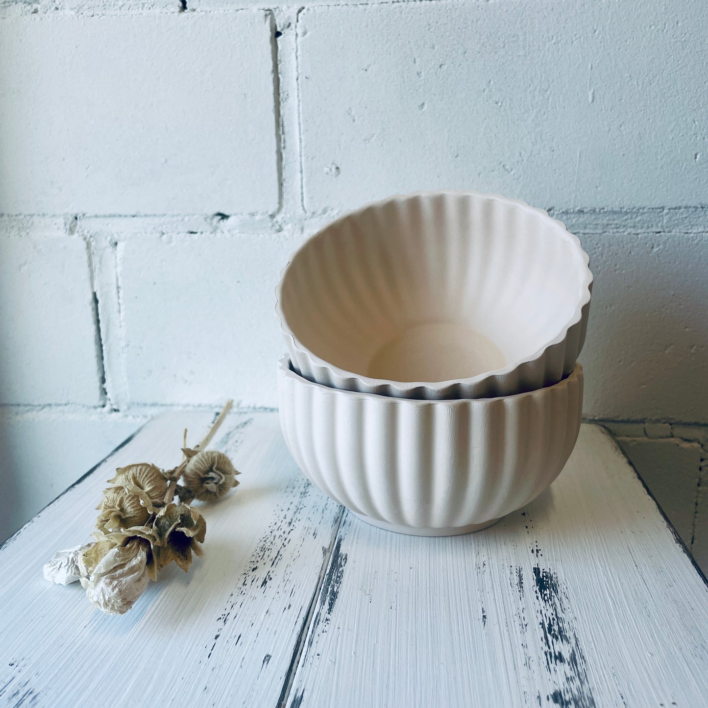 Weiße Bowl-Rohling zum Keramikmalen – ca. 300 ml